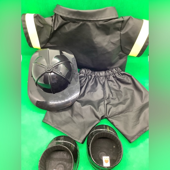 Build A Bear Workshop Fireman Outfit Pants Jacket Boots Hat Doll Clothes BABW - Picture 3 of 7